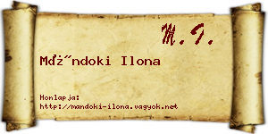Mándoki Ilona névjegykártya