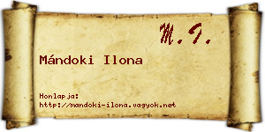 Mándoki Ilona névjegykártya